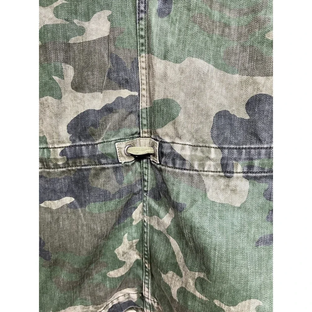Free People Zippered Camouflage Denim‎ Military Jacket Women’s Size Small